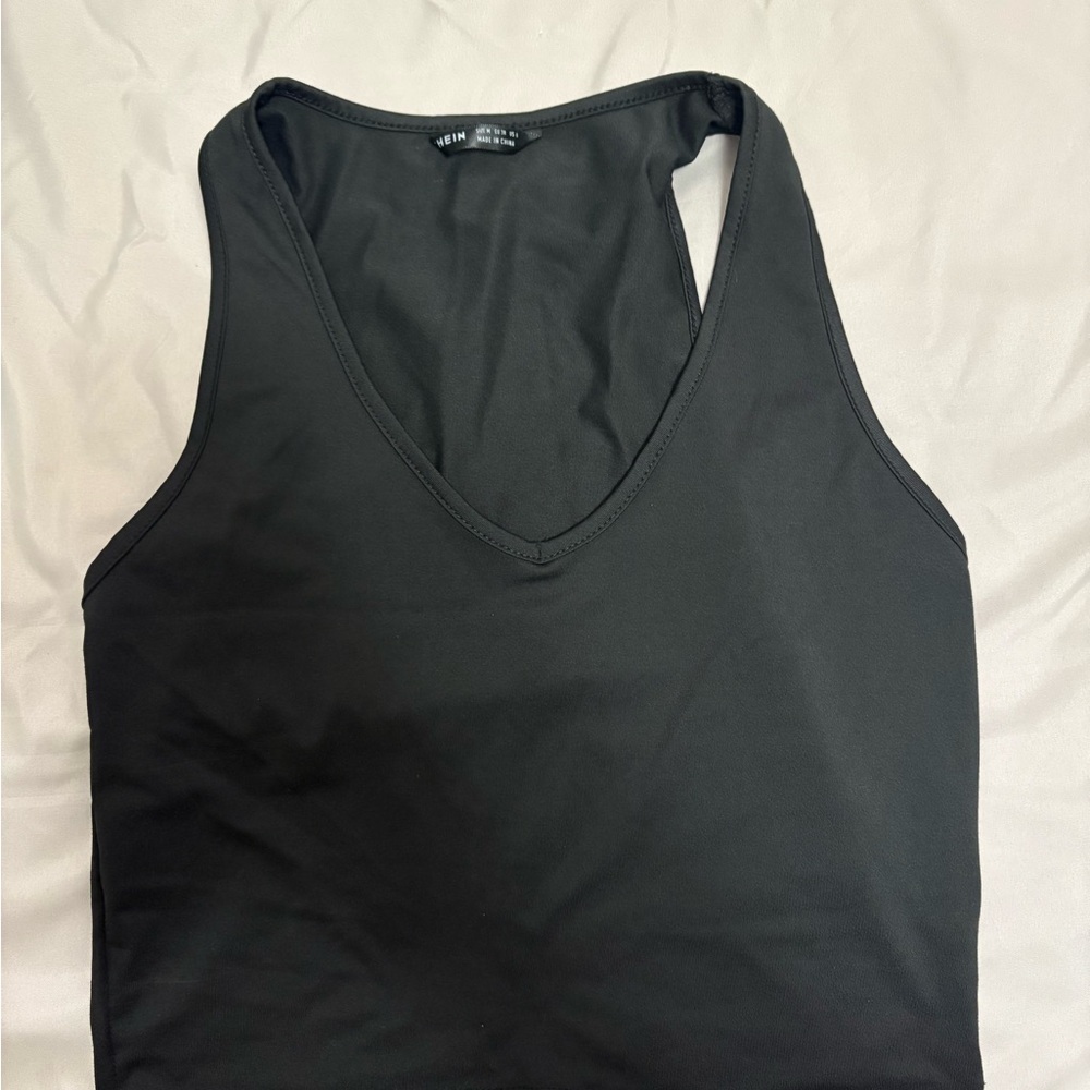 Black V-Neck Tank Top
